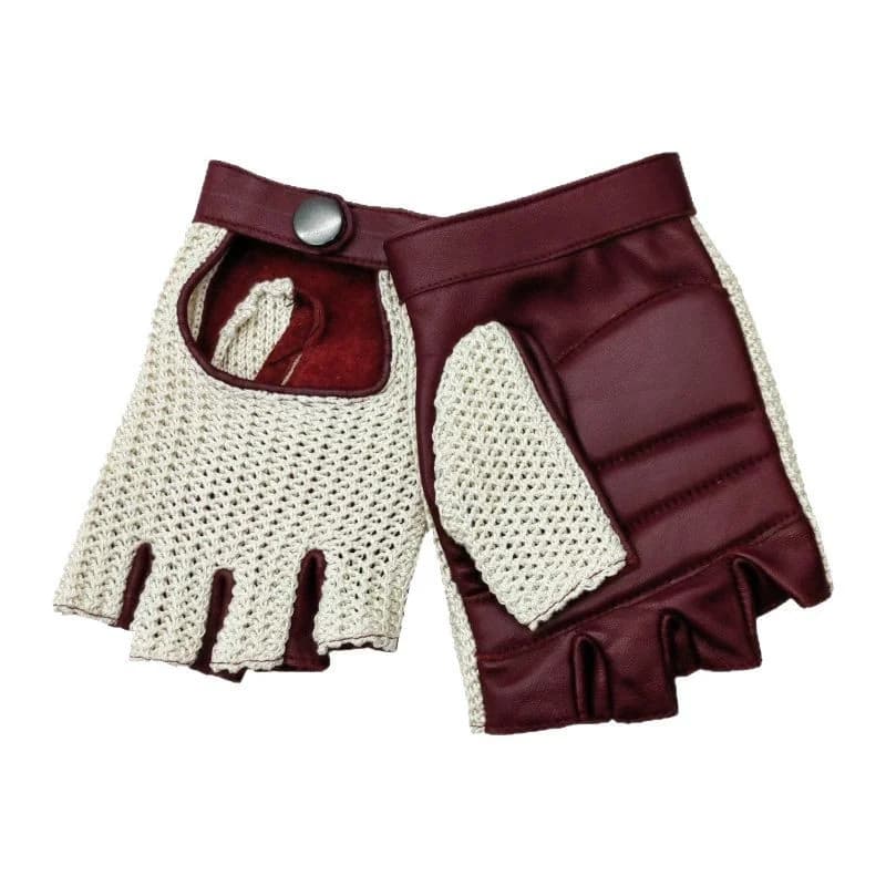Guanti da moto in pelle mezze dita Moto Cross Fishnet Guanti da moto invernali impermeabili Accessori da moto Guanti da equitazione da uomo