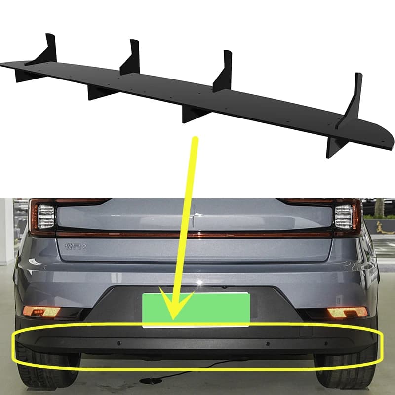 Use For Polestar 2 2020--2024 Year Diffuser Back Bumper Lip Spoiler Splitter Body Kit Accessories