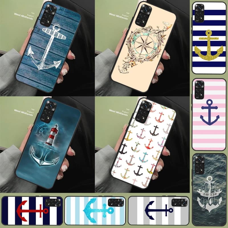 Strisce Ancoraggio Barca Nave Fonda Per Xiaomi Redmi 14C 10C 12C 13C Redmi Nota 13 Pro 9 10 11 12 10S 11S 12S 14 Pro Custodia