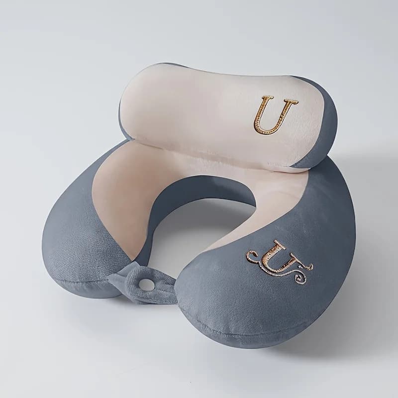 U-Shape Travel Pillow – Portable Neck Support for Airplane, Car, Office & Desk Use.