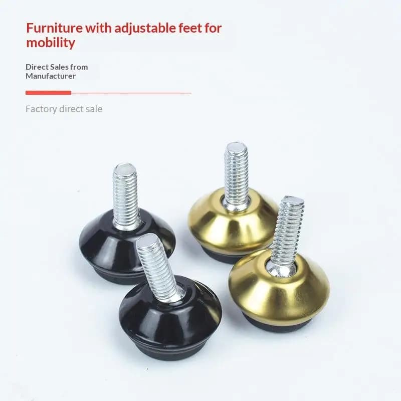 4Pcs Adjustable Metal Furniture Levelers Feet Leg M6*15*23MM Thread Screws For Cabinet Table Chair Machine Base