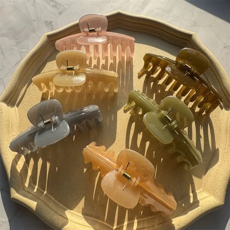 1pc new jelly colored dragon bone grip clip elegant fork shark package clip headgear hair accessories