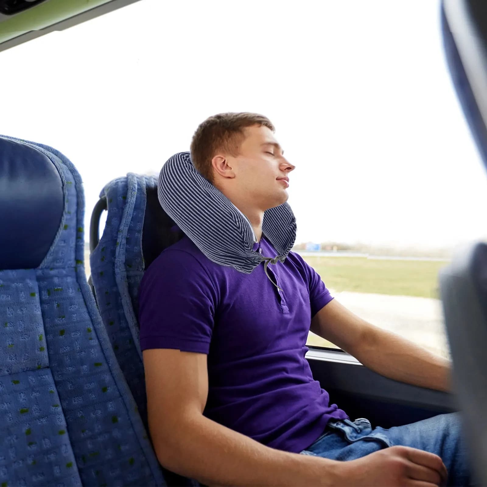 Cuscino da Viaggio a U Morbido, Design Ergonomico a Lento Ritorno per Aereo, Auto, Ufficio, Supporto per il Collo