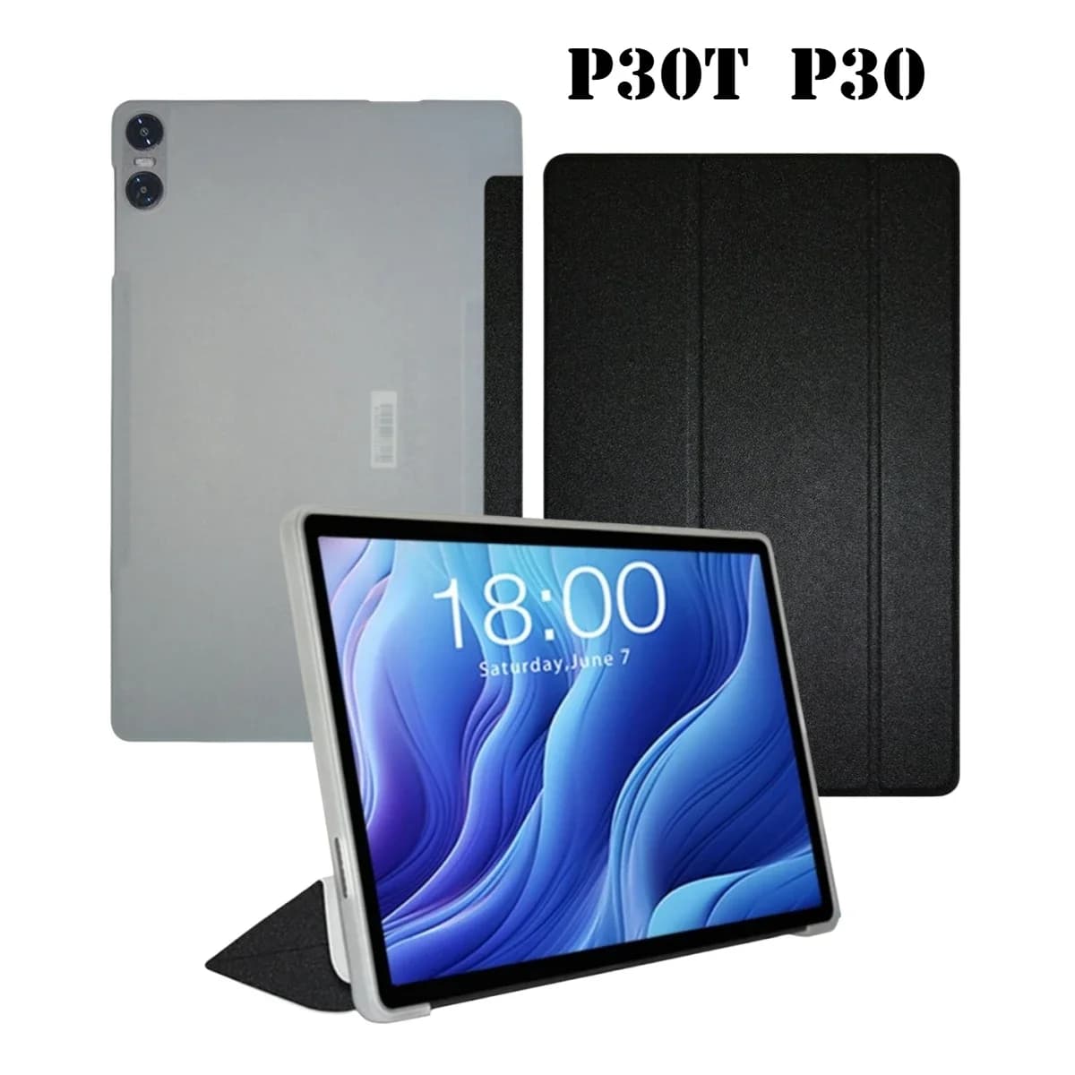 Custodia Smart Cover per Tablet Teclast P33 P30 P30T, in Pelle PU con Supporto Pieghevole e Cover Posteriore Morbida in TPU per P30T P33 2025, Custodia Flip