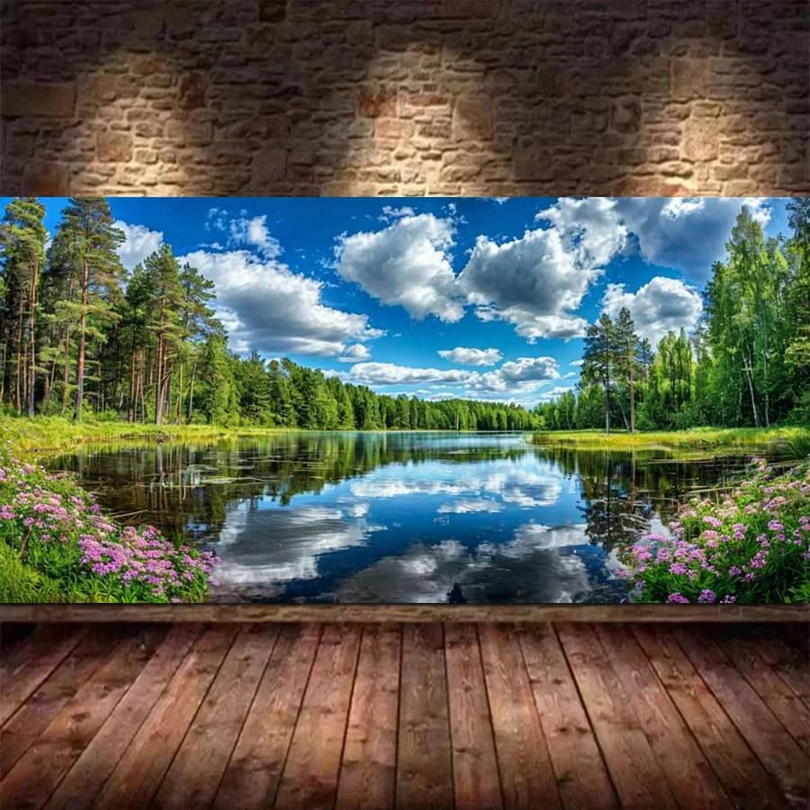 Diy Diamond Art Painting Kits Natural Scenery Lake Snow Mountain Large Size Full Drill Landscape Mosaic Embroidery Picture