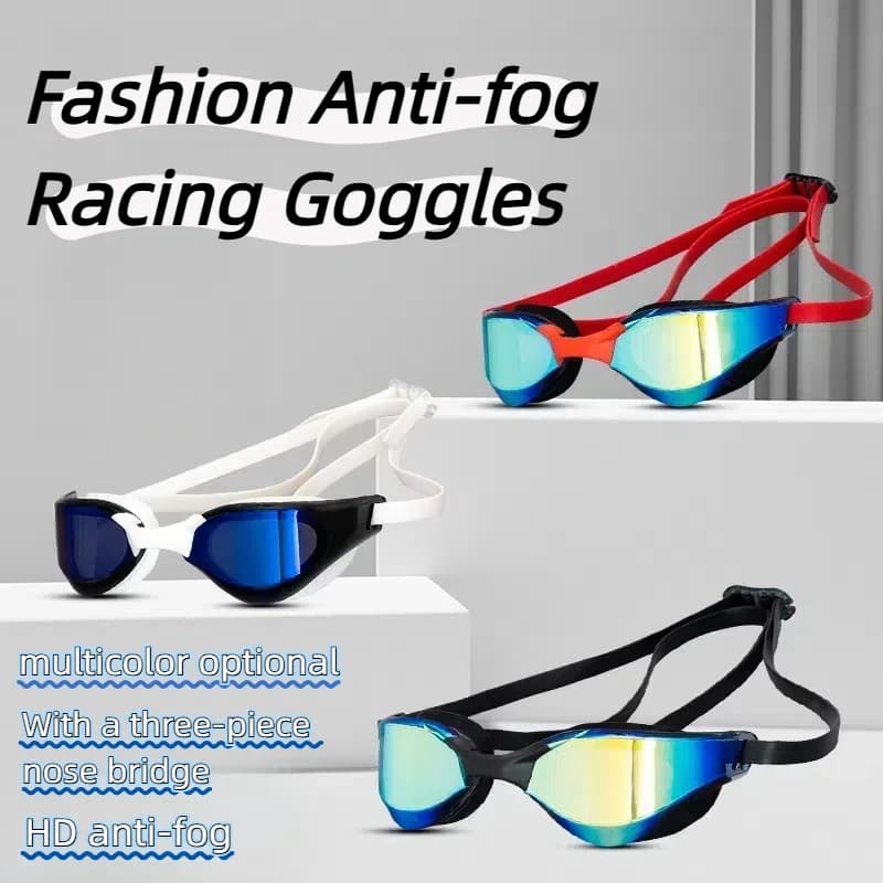 1pc Professionale Anti-Fog HD Occhialini da nuoto Occhiali di protezione a prova di perdite Uomo Donna Silicone regolabile Swim Training EYEWEAR