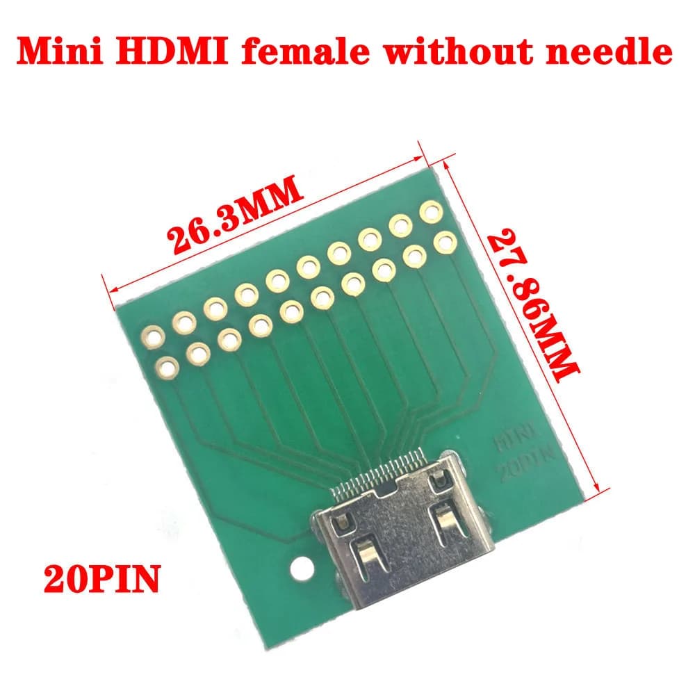 Mini Display HDMI maschio femmina DP presa scheda adattatore di conversione 19pin 20pin converti scheda di prova connettore del cavo dati con PCB