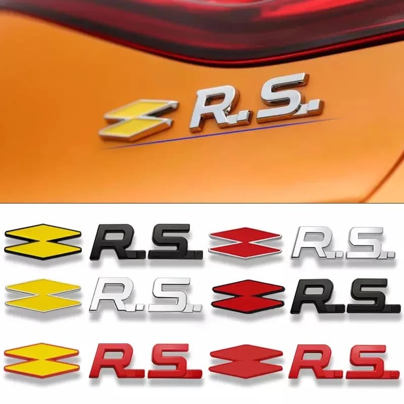 3D Auto In Metallo GT RS Linea Logo Decalcomanie Distintivo Dell'emblema Adesivo Per Renault Logan Clio Megane 2 3 4 Kangoo Koleos Captur Twingo Duster