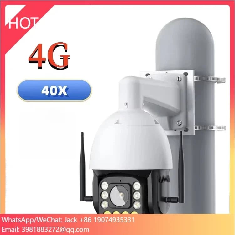 Laser Night Vision Face Detection Human Detection External Solar Power 40X 4K Dome 4G Sans Fil PTZ Zoom IP Security CCTV Camera