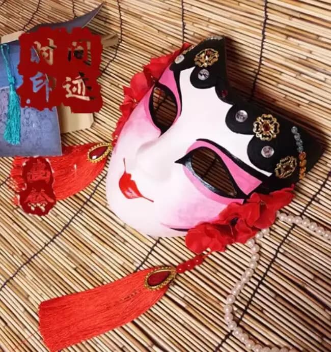 Maschera dell'Opera cinese di Pechino da donna Huadan Face