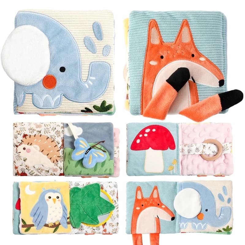 Books Toys Baby Toys Cloth Book Early Educational Baby Toys Sensory Book Baby Soft Fluffy Cartoon Elephant Books With Mirror New