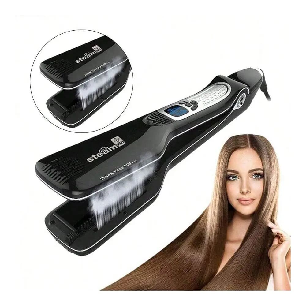 Piastra per capelli a vapore in ceramica e titanio, adatta a tutti i tipi di capelli, styler a vapore, piastra professionale per capelli e styling