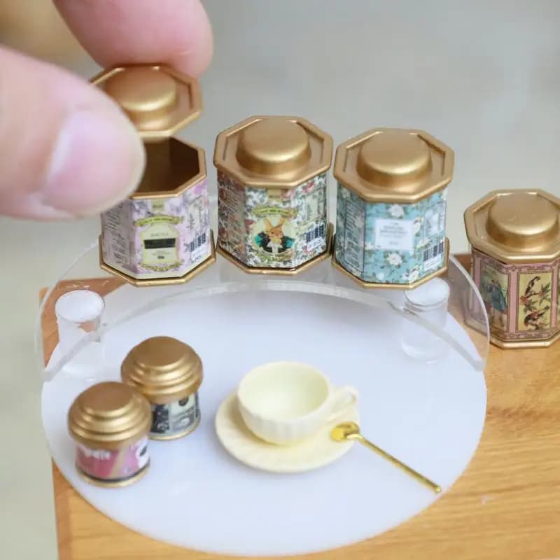 Modellino di Lattiera e Teiera per Casa delle Bambole, Ornamento in Miniatura, Accessori per Mobili da Casa delle Bambole