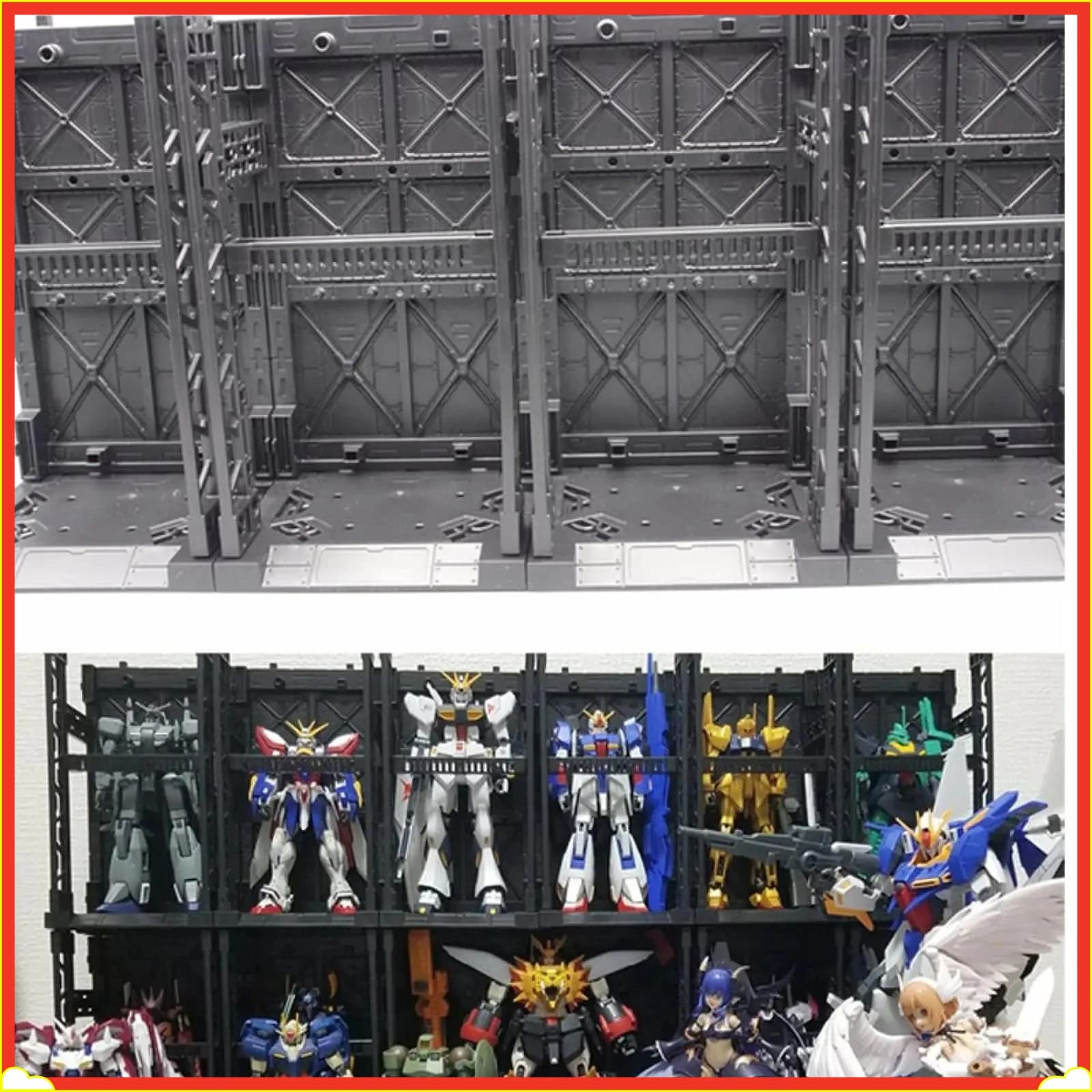 Scatola portaoggetti universale per personaggi di anime e cartoni animati, impilabile e componibile, per LEGO, modelli di anime e modelli Gundam