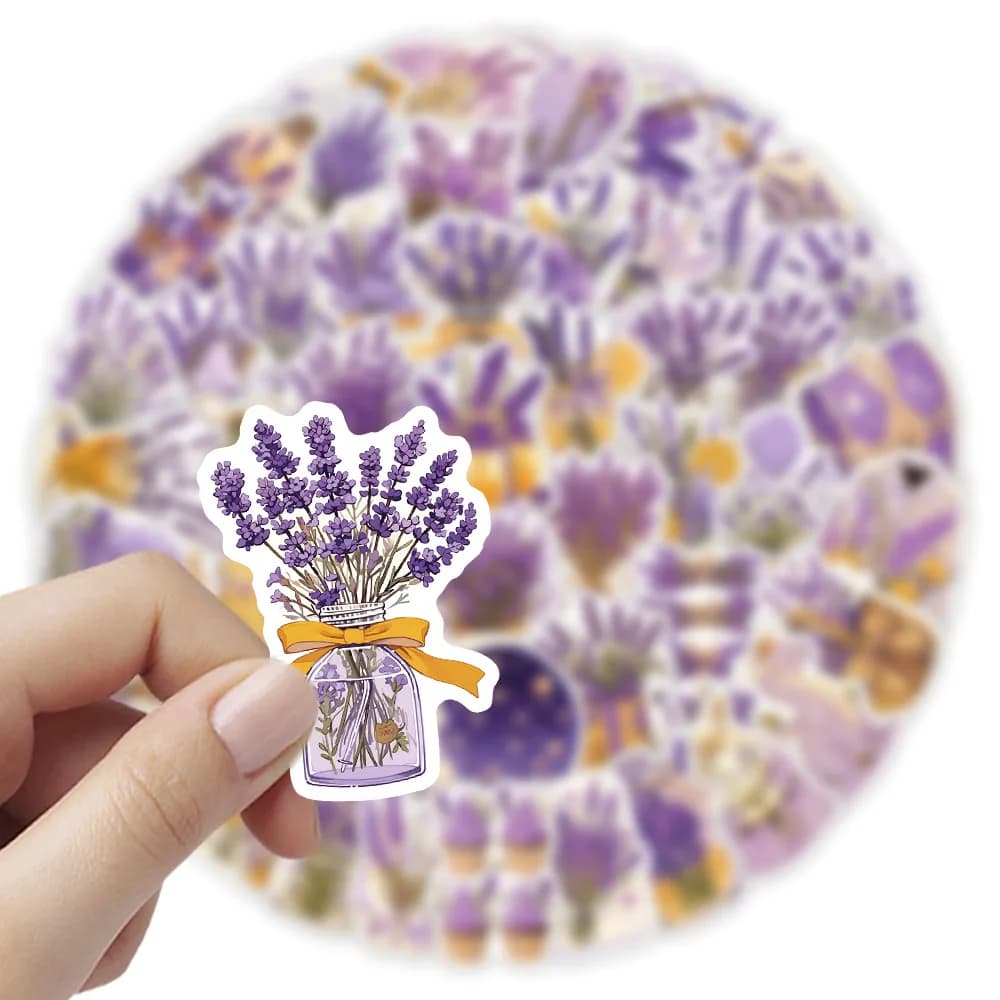 54 pezzi adesivi lavanda computer scaffale armadio adesivi decorativi decalcomanie cartoni animati per telefono notebook adesivi ricompensa per bambini