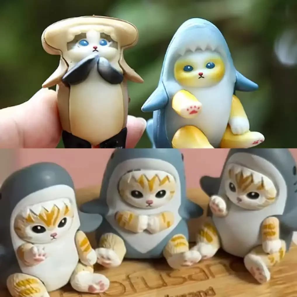 Serie Completa Mofusand Shark Cat Animali Marini Blind Box Kawaii Action Figure Giocattolo Decorazione Scrivania Regali di Compleanno per Ragazzi