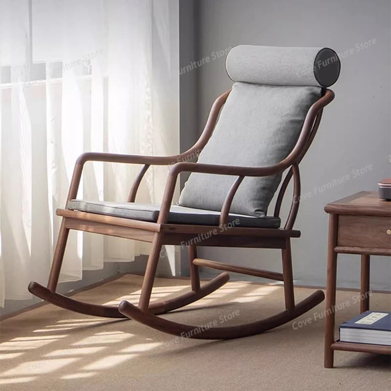 Sedie in Legno Comode per Soggiorno, Poltrone a Dondolo, Sedie da Gaming di Lusso, Poltrone di Design per Lettura, Mobili da Balcone
