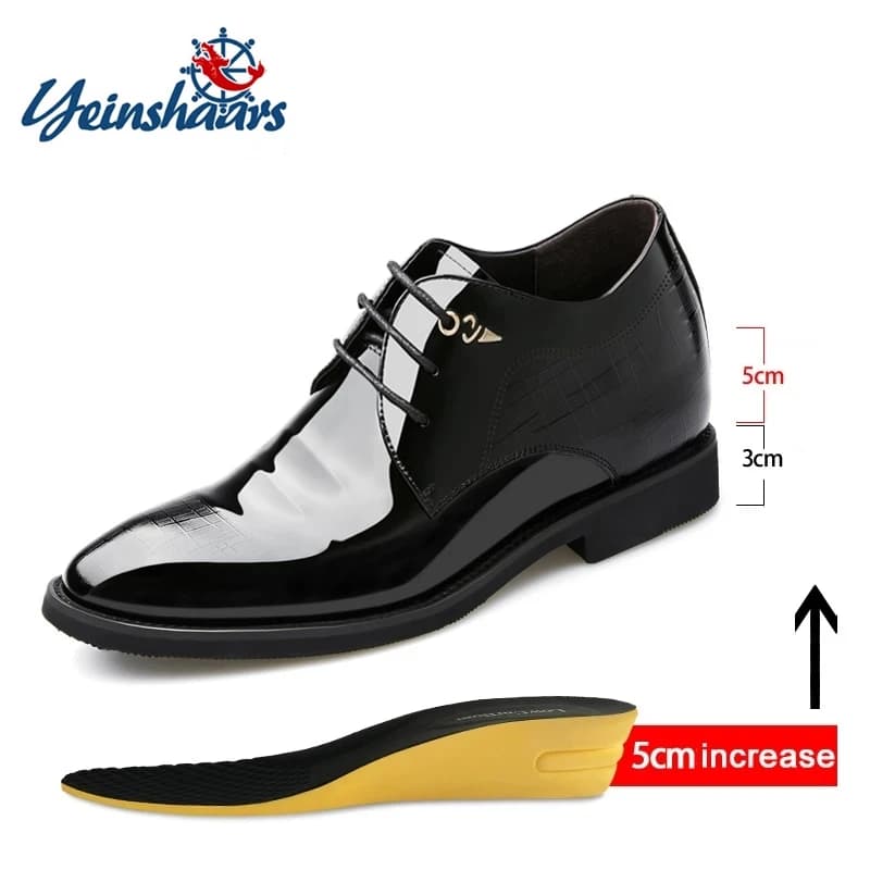 3/6/8 Cm scarpe da ascensore scarpe eleganti da uomo scarpe da uomo in pelle verniciata aumentare scarpe formali scarpe da lavoro a punta da uomo Oxfords