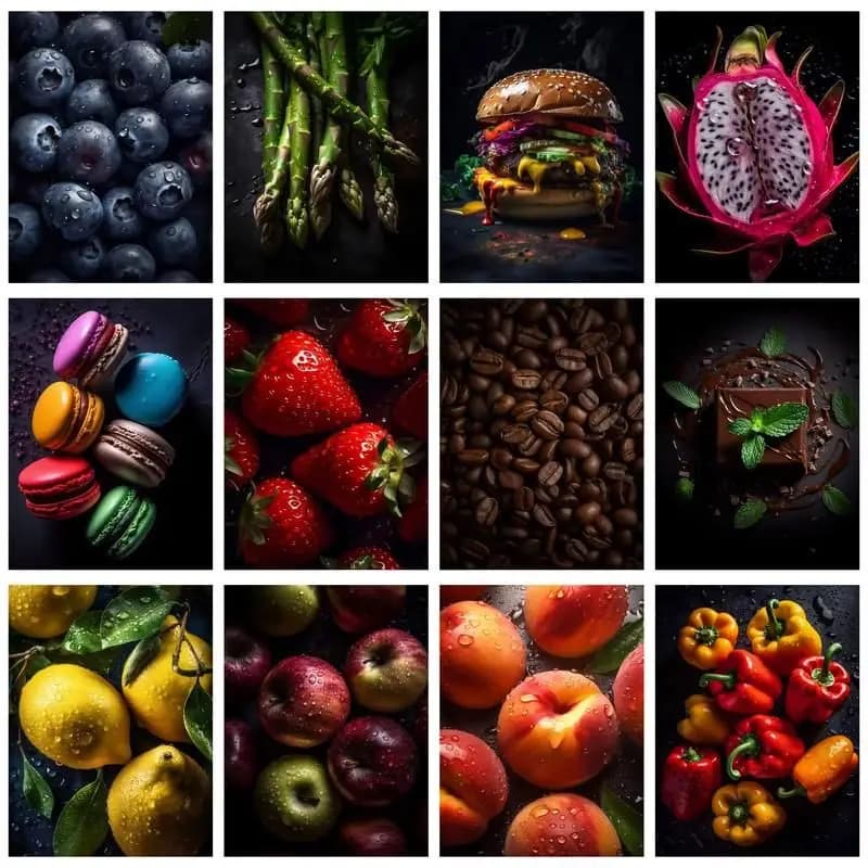 CHENISTORY Pictures By Number Fruit Kits Painting By Number Landscape DIY Frame Modern Drawing On Canvas HandPainted Art Gift