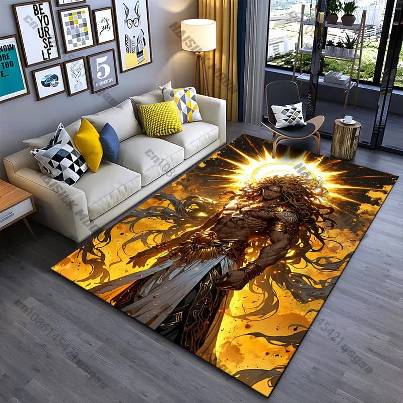 Radiant powerful divine celestial carpet Yoga living room room decor children's crawling mat doormat area rug games mat