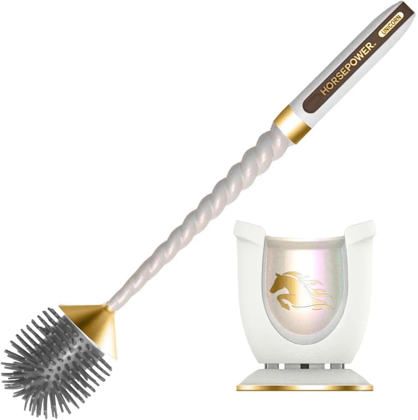 Scopino per WC motorizzato Gold Edition con tempo di corsa prolungato, rotazione potente, 360 ° Pulizia, setole flessibili, ricaricabili
