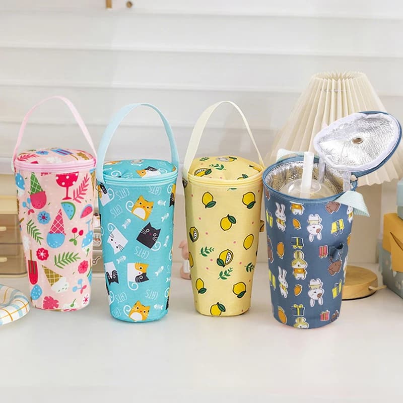 New Portable Milk Tea Tote Bag Heat Preservation Bag Eco-friendly Handbag Carrying Insulated Cup Cover Tumbler Cup Accessories