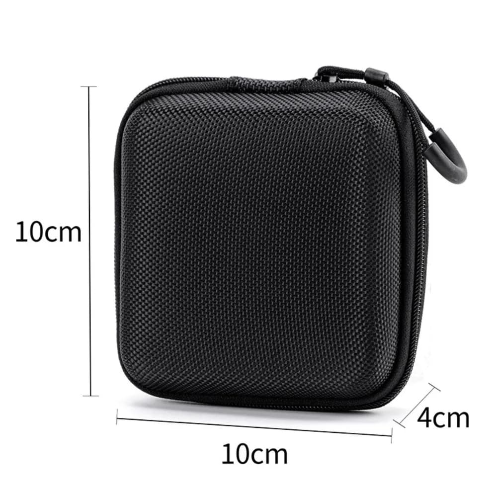 Scatola di immagazzinaggio EVA durevole con guscio rigido Custodia per auricolari mini cerniera nera Borsa piccola portatile per auricolari