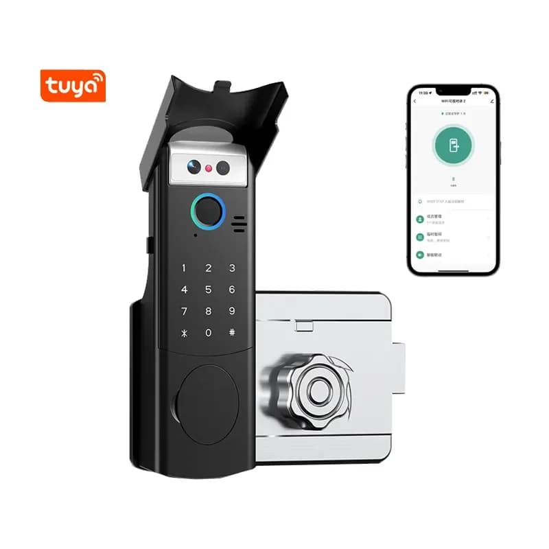 WiFi Tuya Face ID Videocitofono Impermeabile Digitale Elettrico Intelligente Impronte Digitali Tastiera Esterna Cancello Rim Lock Serratura Senza Chiave