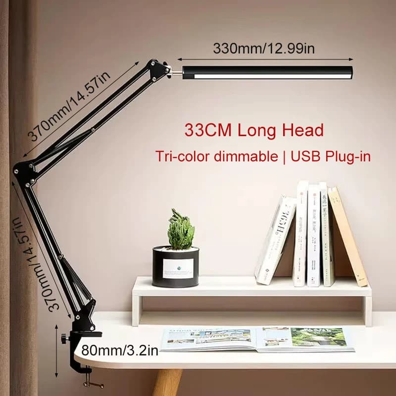 33CM LED Staffa pieghevole Luce 12W Luce dimmerabile tricolore per studio Lab Studio Ufficio Camera da letto Illuminazione conveniente per interni