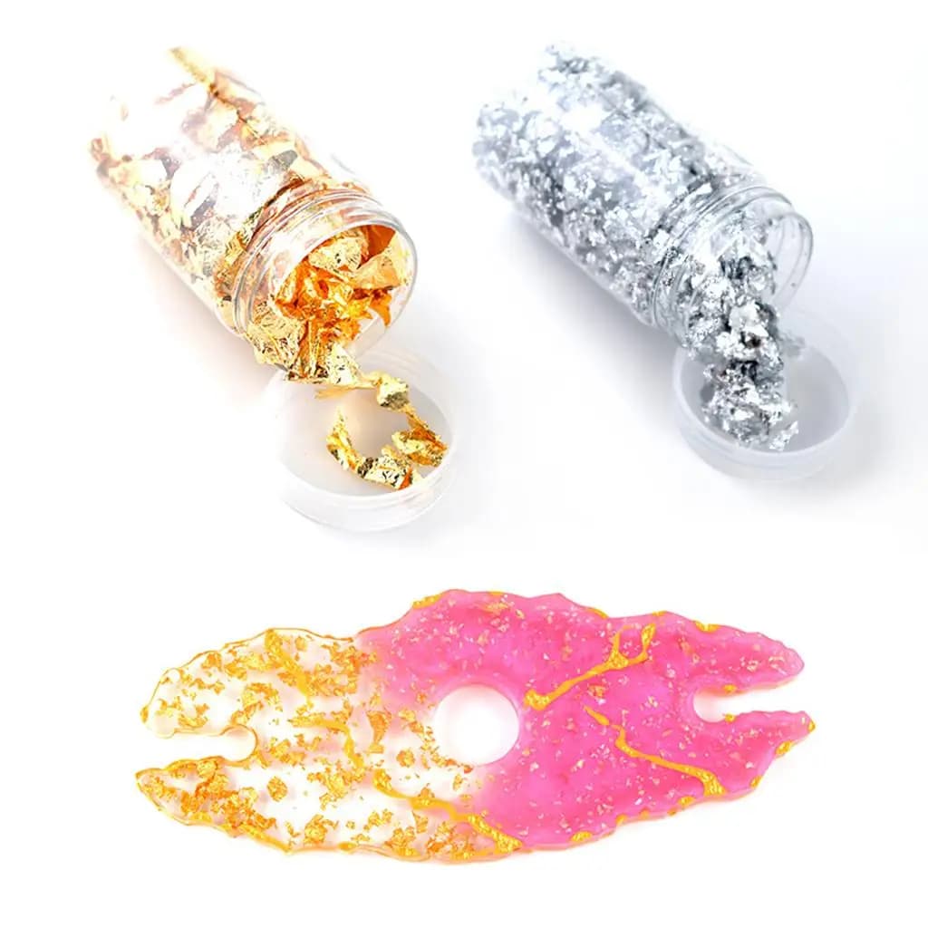 6 Pezzi di Adesivi per Unghie con Scaglie d'Oro, Glitter per Manicure e Decorazione Fai-da-Te
