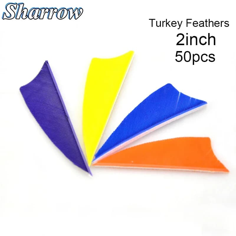 50pcs Tiro Con L'arco Turchia Piume Vane Universale Shield Piuma Freccia Fletching Ala Per Tiro Con L'arco Da Caccia di Destinazione Archi FAI DA TE Strumento di
