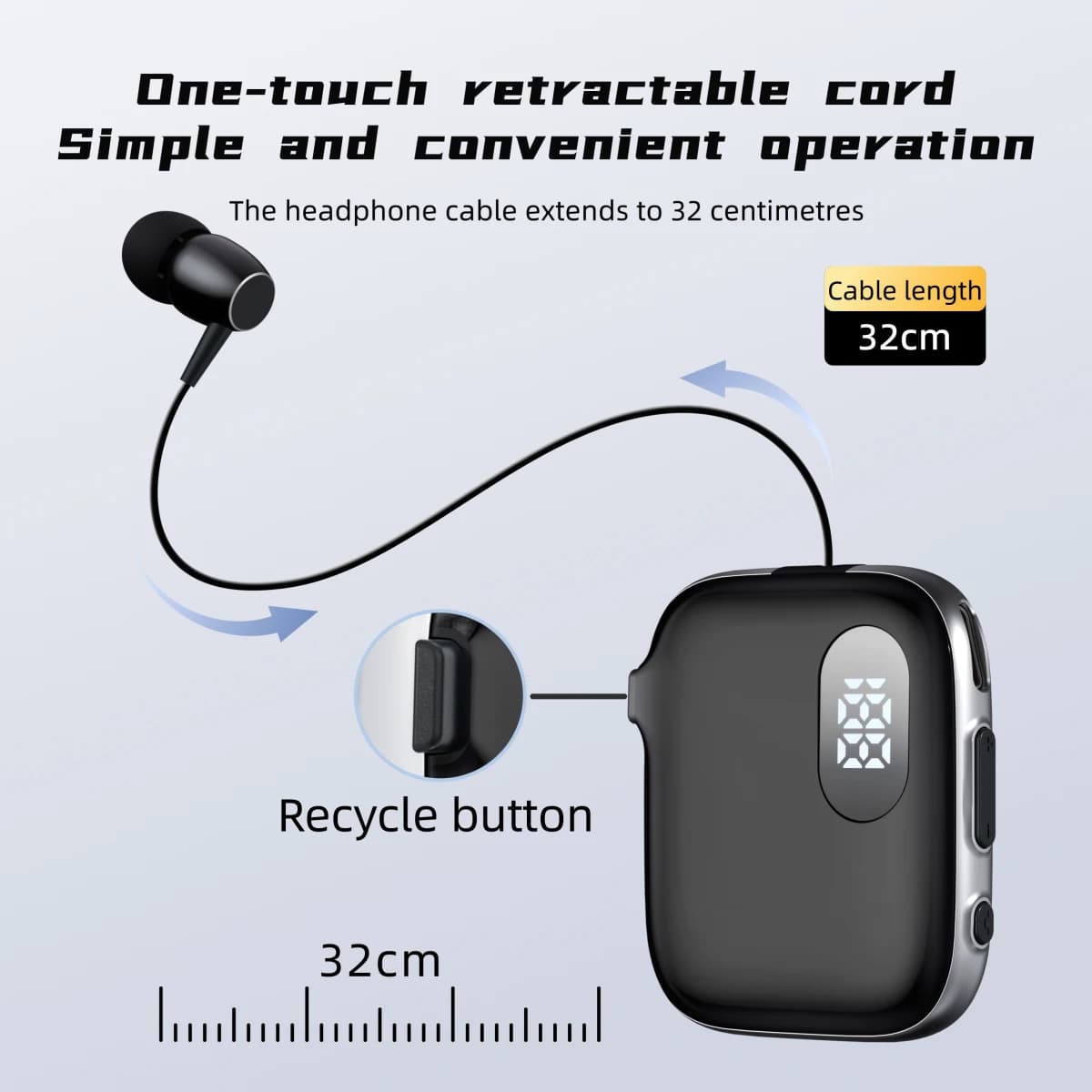 Auricolare Bluetooth con Clip da Bavero, Cancellazione del Rumore ENC, Batteria 90H, Display LED, Wireless 6.0, Doppio Microfono per Business e Guida