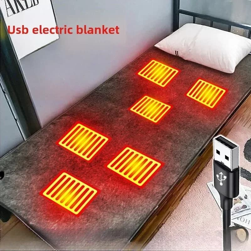 Portatile 6 Area 10W DC Tappetino riscaldato Peluche Coperta elettrica Materasso singolo Interfaccia USB Type-C Lavabile Ufficio Camera da letto All'aperto