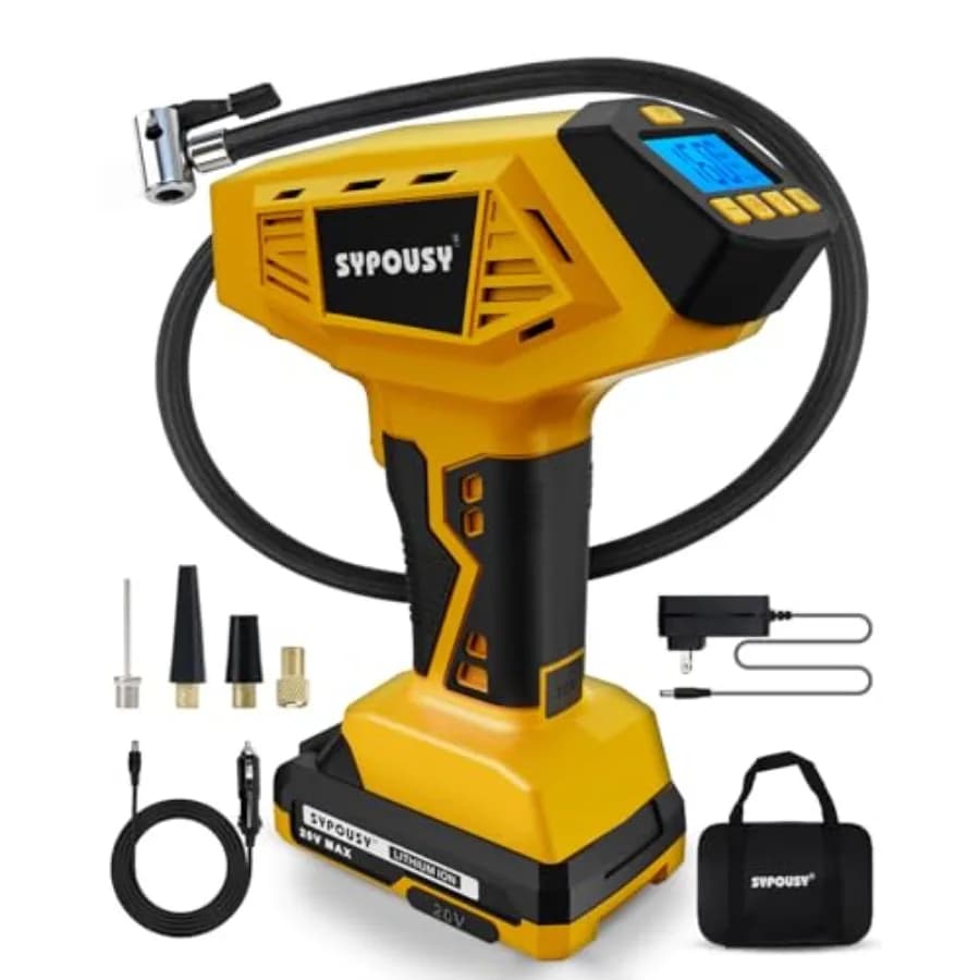 Compressore d'Aria Portatile per Gonfiaggio Pneumatici - Gonfiaggio 4 Volte Più Veloce, Pompa per Pneumatici Senza Fili 160PSI con Batteria Ricaricabile 20V 12