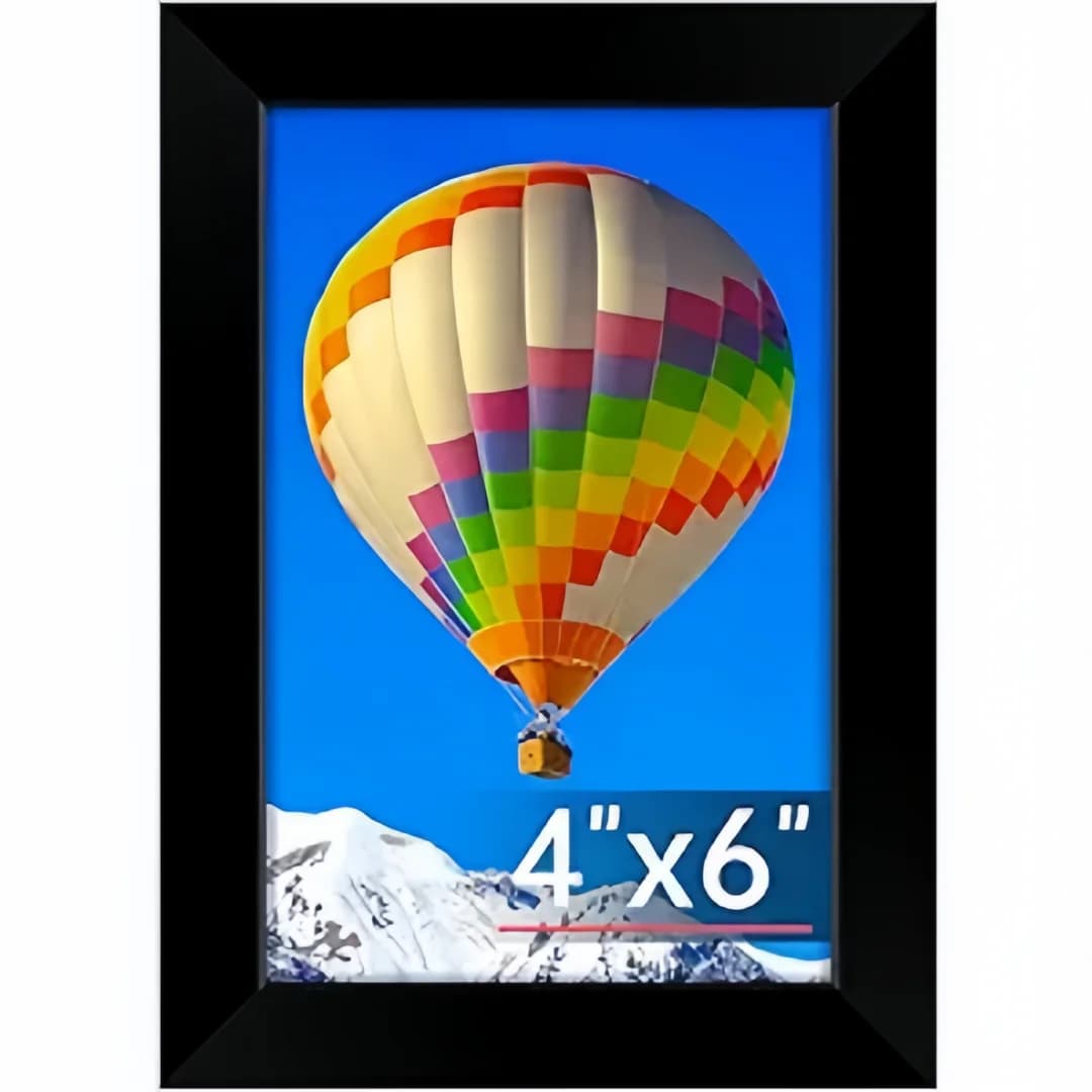 4x6 Picture Frame, Black Photo Frames with HD Plexiglass for Wall Hanging or Tabletop Display, 1 Pack