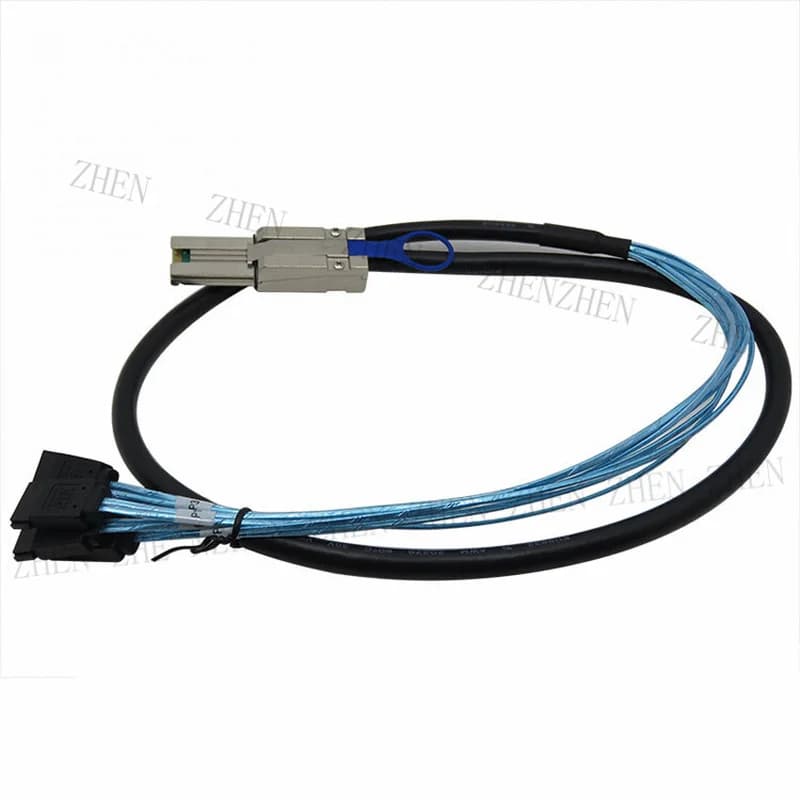 S for Mini SAS 26P SFF-8088 to 4 SATA 3 6gb HDD External Multilane SAS Server Cable 1M