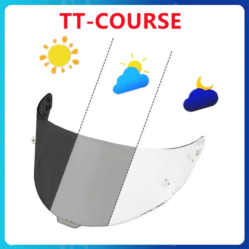 Visiera di ricambio fotocromatica per casco KYT TT-COURSE, anti-graffio, anti-UV, antipolvere, lente per guida motociclistica