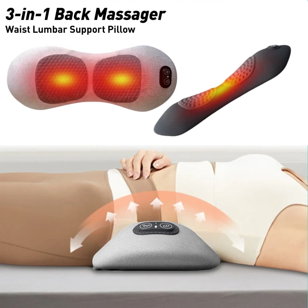 Cuscino speciale lombare 3 in 1, cuscino per la vita, cuscino per la cura della vita del letto, cuscino per la vita per massaggi e riscaldamento, cuscino di supporto per la vita per anziani e donne