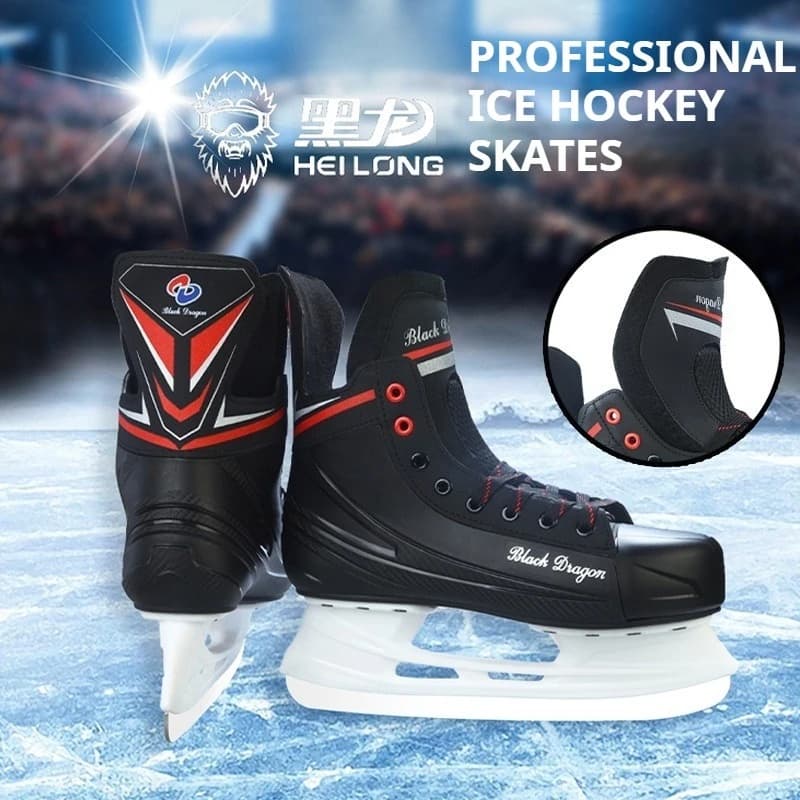 Scarpe da pattinaggio professionali per hockey su ghiaccio Pattini da ghiaccio e a rotelle con guscio in PP con lama in acciaio inossidabile per adulti Bambini Principianti