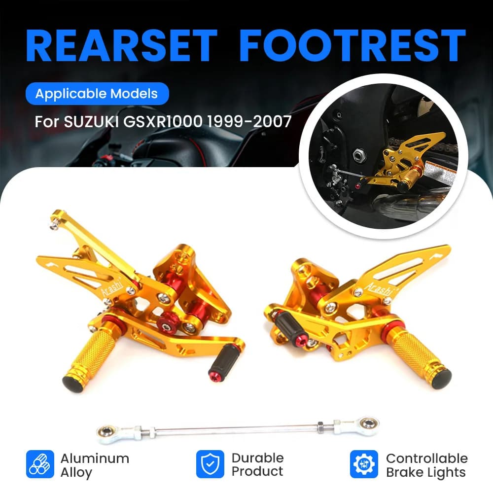 Pedane Anteriori e Posteriori ARASHI per Moto SUZUKI GSXR1300 GSX1300R HAYABUSA 1999-2007