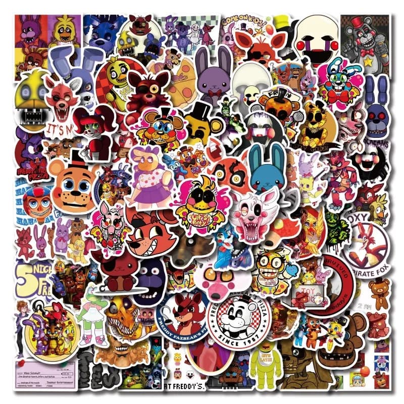 50 Pezzi Adesivi FNAF Carini, Five Nights At Freddy's, Motivi Anime Cartoon, Adesivi Kawaii per Decorazioni di Quaderni e Tazze, Regali per Ragazzi e Ragazze
