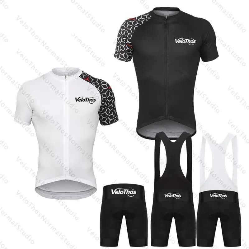 Men's Cycling Jersey Set Summer Short sleeve and Bib Shorts Pro Race Bicycle Clothing MTB Ropa Maillot VeloThos Camping Sport