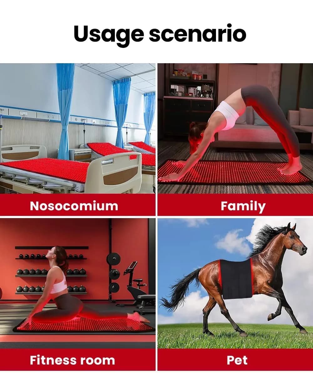 NEWPortable Home Use 180x60x30cm Red Light Therapy Blanket Pulsed Infrared Heating Mat for Full Body Pain Relief Sauna US Plug
