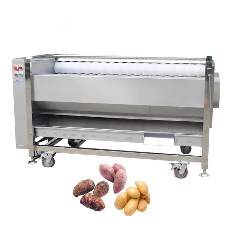Automatic Stainless Steel Washing Machine for Potatoes, Taro and Sweet Potatoes with Brushes