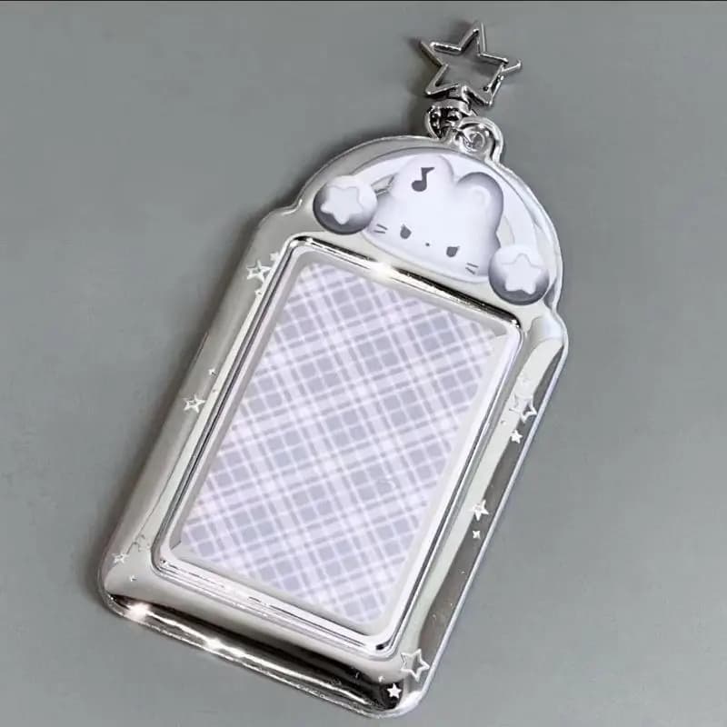 Kawaii 3 Inch Photocard Holder Bag Pendant Photo Frame Picture Display Stand Card Holder Student Keychain For Bag