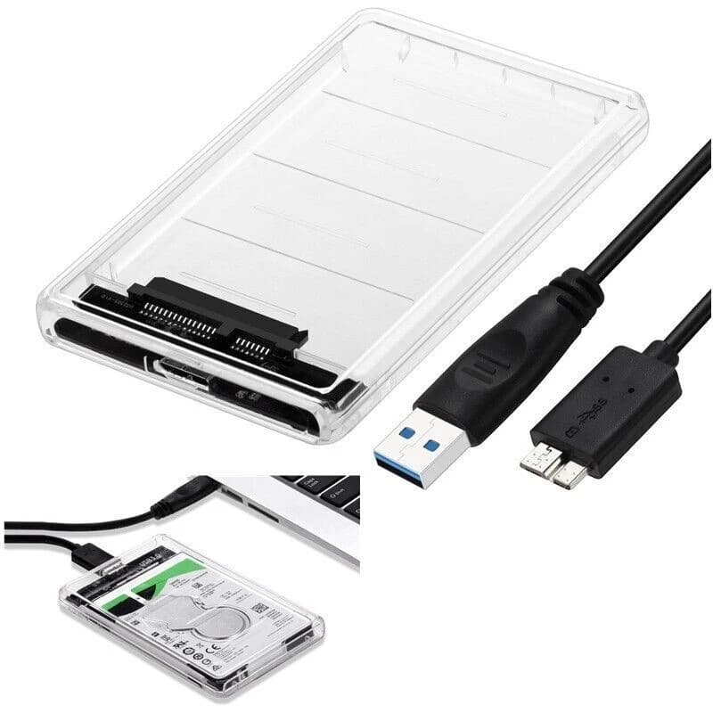 L+ For SATA USB 3.0 Clear Hard Drive Disk HDD SSD Enclosure External Laptop Case