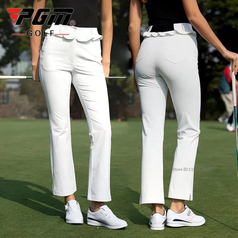 PGM Nuovi Pantaloni da Golf da Donna, Elasticizzati a Vita Alta, Pantaloni Sportivi con Volant, Stile Coreano, Asciugatura Rapida, Casual