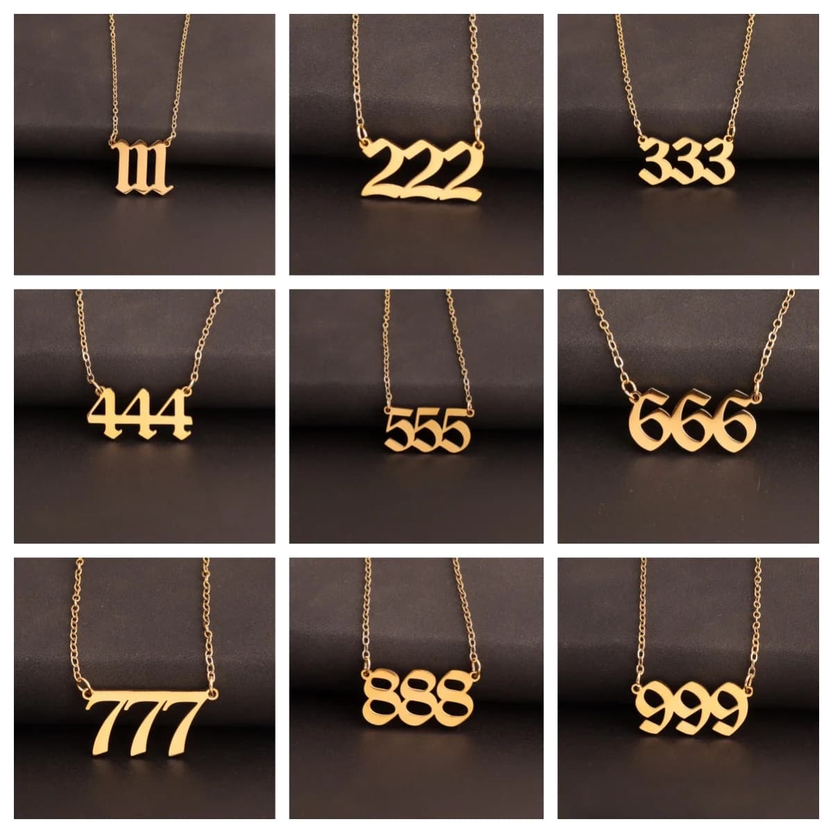 Stainless Steel Angel Number Lucky Numbers Necklaces 111 222 333 444 555 888 999 777 666 Pendant Necklace Charms Jewelry