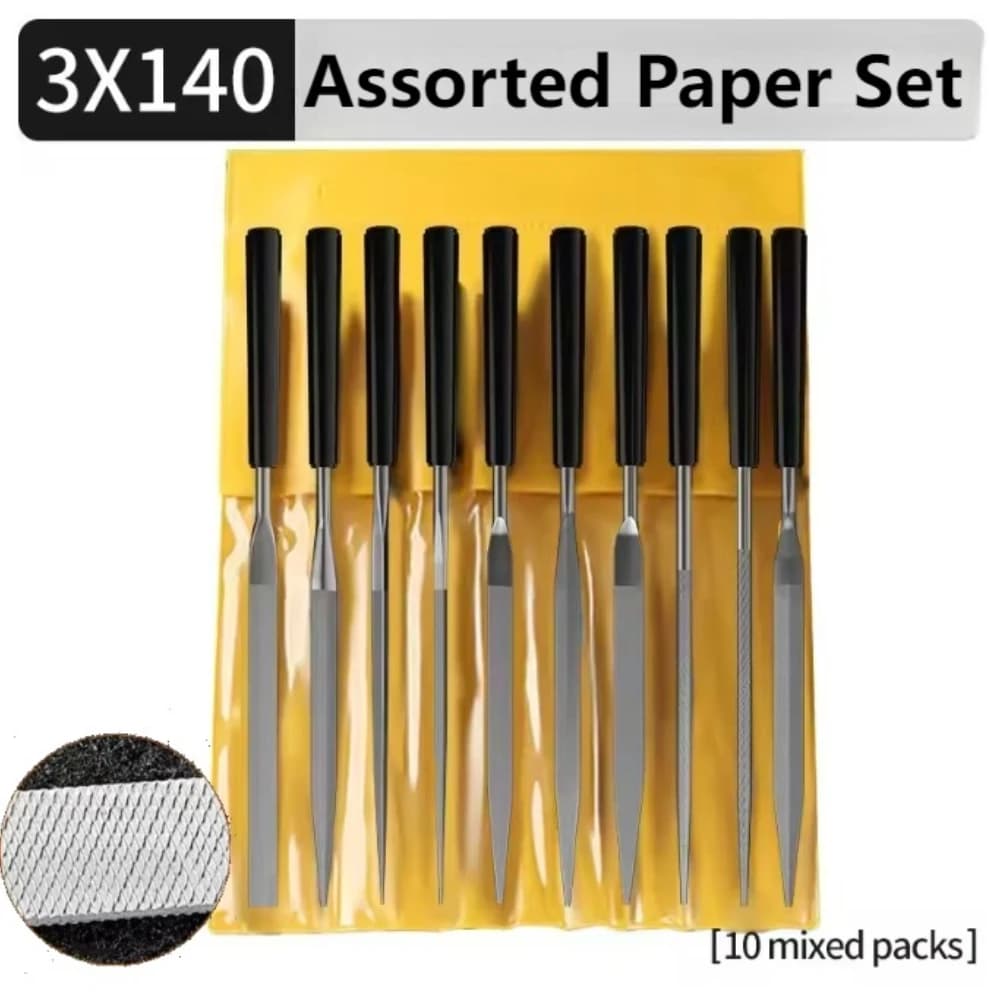10 pz/set Set di lime ad ago in metallo Raspa per legno Lucidatura dei metalli FileTools Raspa in acciaio Ago per metallo Vetro Pietra Legno Auto