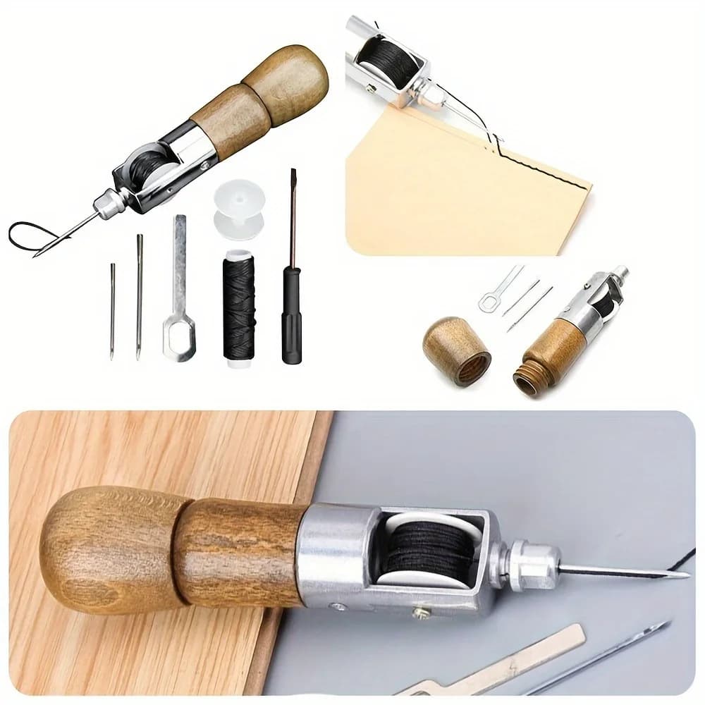1 set of leather sewing umbrella tool set, DIY needle leather sewing machine, used for clothing repair and craft production